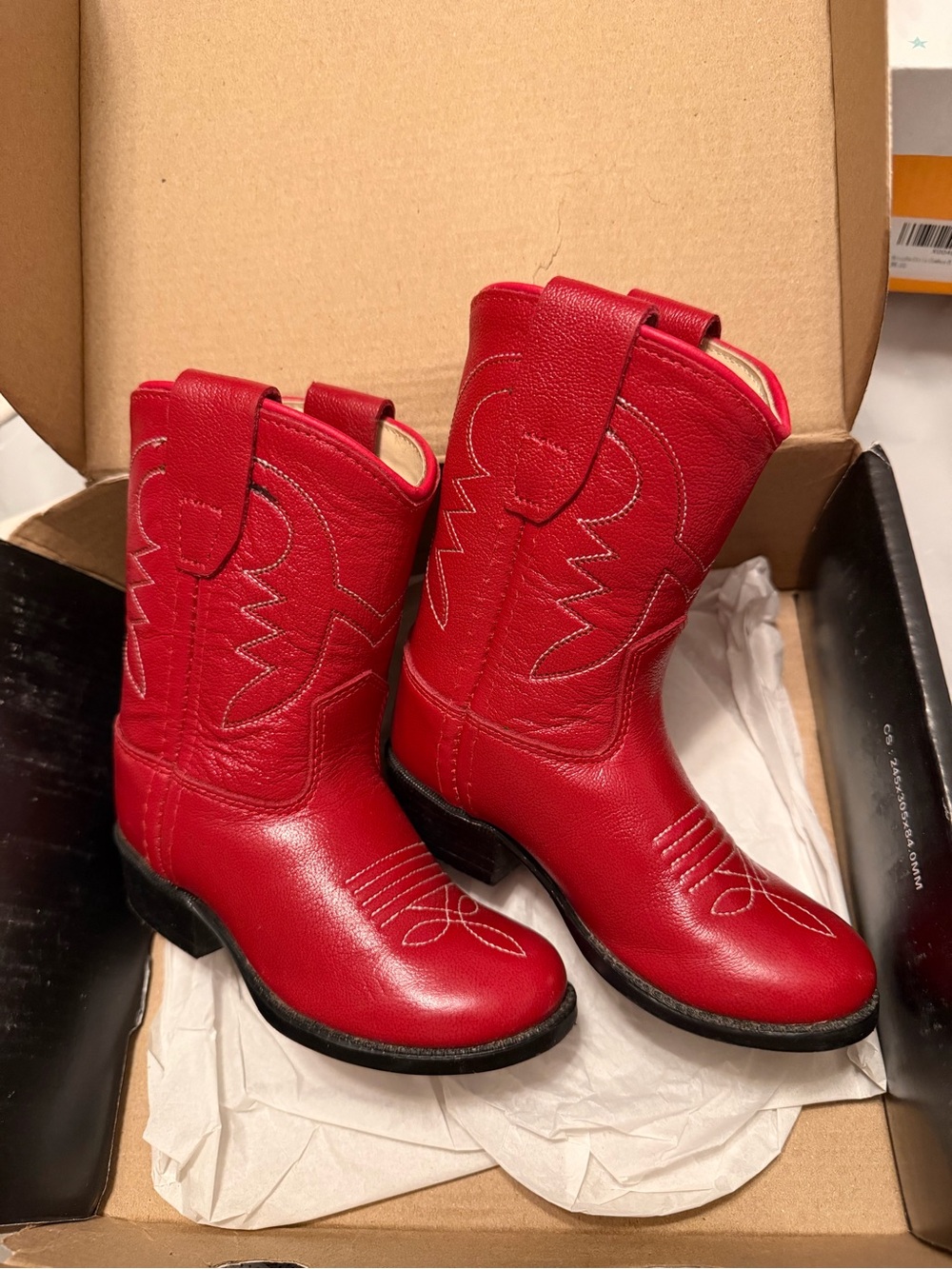 Old West Red Kids Cowboy Boots